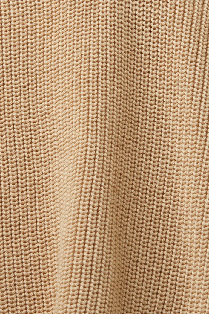 Strickpullover mit Polokragen, 100 % Baumwolle, SAND, detail image number 5