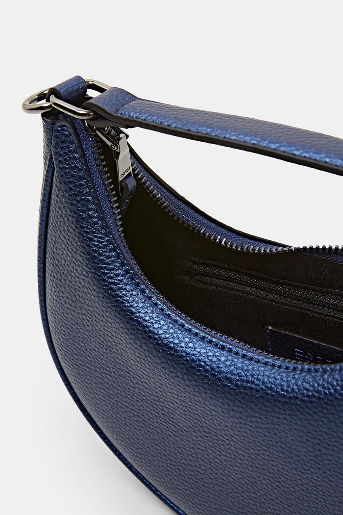 Halbmondförmige Tasche in Lederoptik, DARK BLUE, detail image number 3