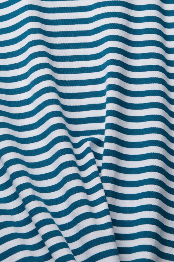 Jersey-T-Shirt mit Streifenmuster, PETROL BLUE, detail image number 5