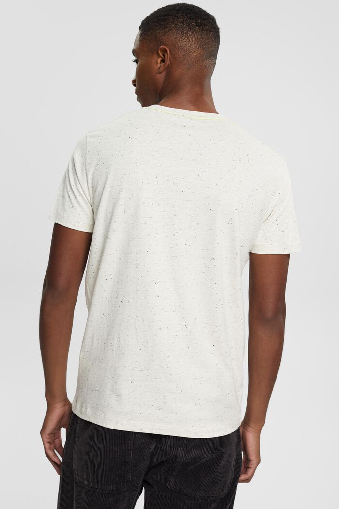 T-Shirt aus Jersey in Sprenkel-Optik, WHITE, detail image number 3
