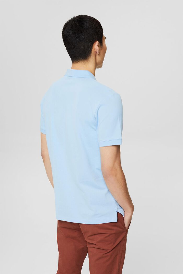 Piqué-Poloshirt aus Pima Baumwolle, LIGHT BLUE, detail image number 3