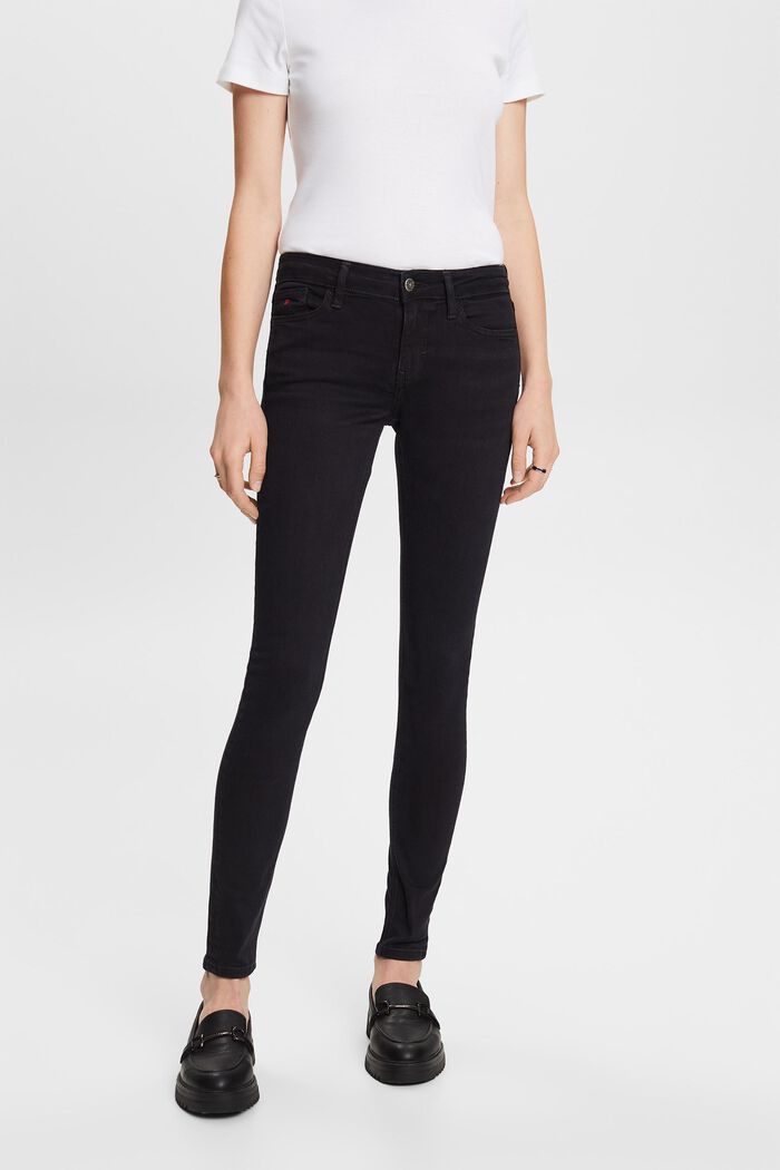 Premium-Skinny Jeans mit mittlerer Bundhöhe, BLACK DARK WASHED, detail image number 2