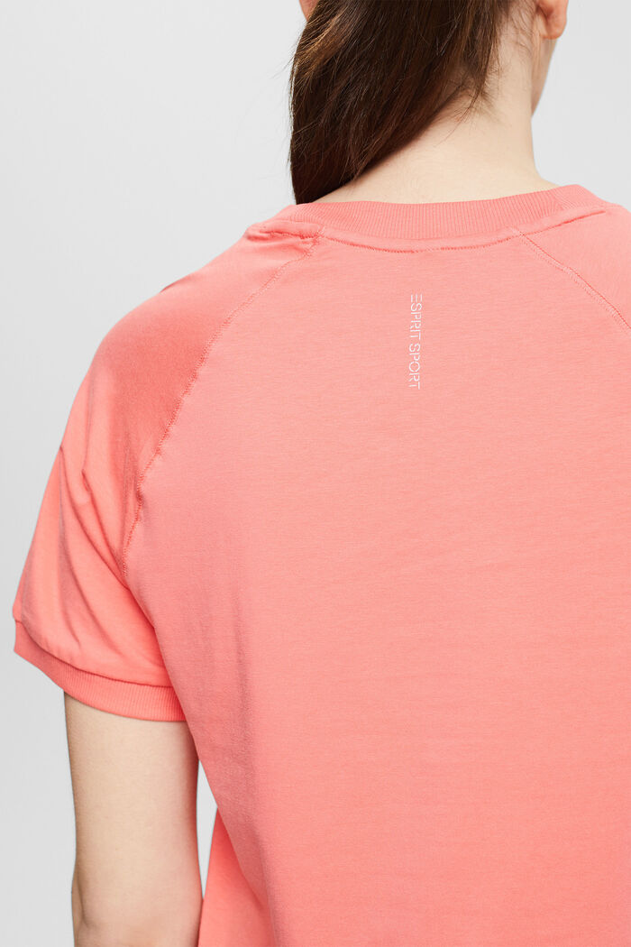 T-Shirt aus Baumwoll-Stretch, CORAL, detail image number 2