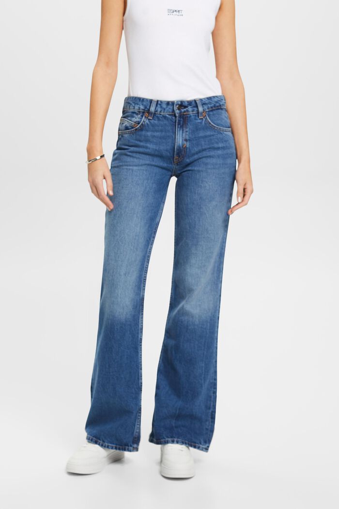 Ausgestellte Retro-Jeans mit mittelhohem Bund, BLUE MEDIUM WASHED, detail image number 0