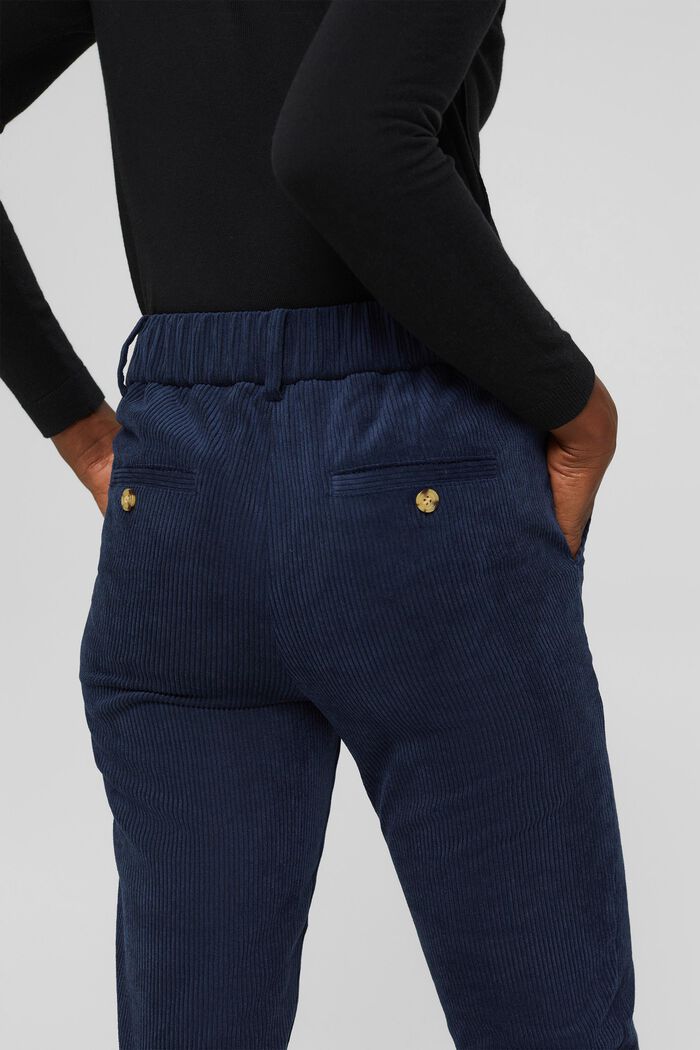 Recycelt: cropped Pull-on-Hose aus Cord, NAVY, detail image number 2