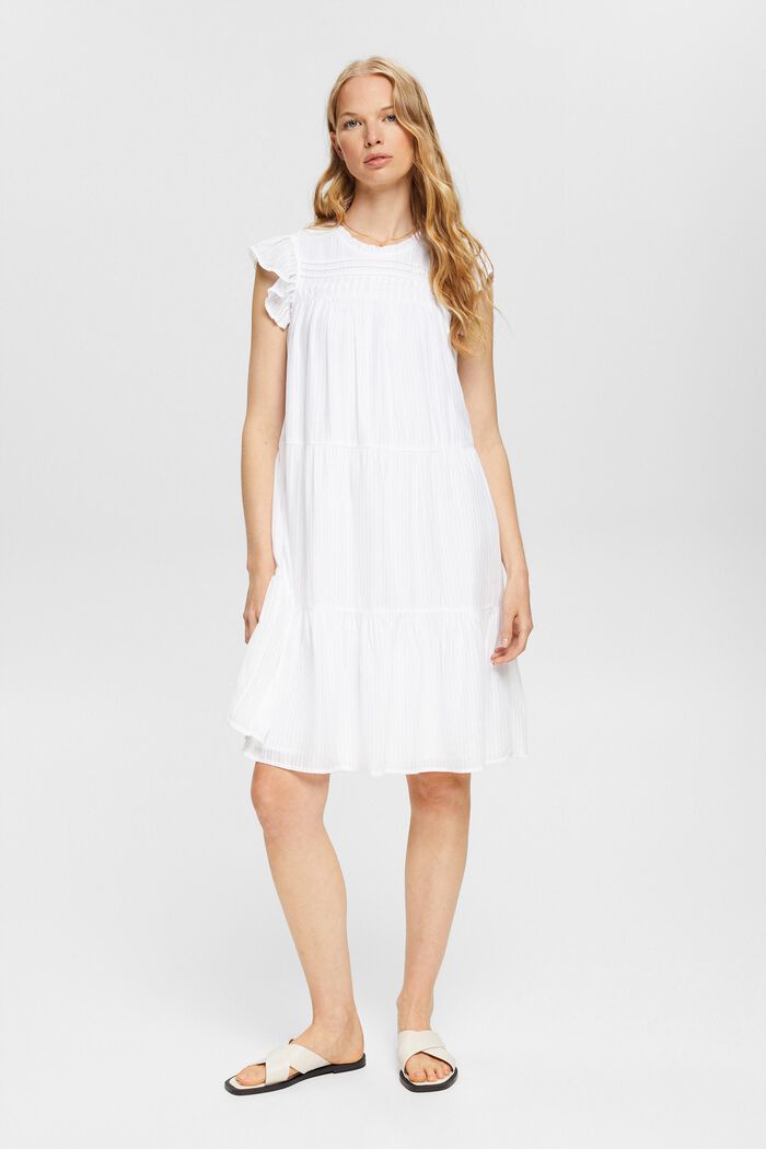 Kleid mit zarten Streifen, WHITE, detail image number 5