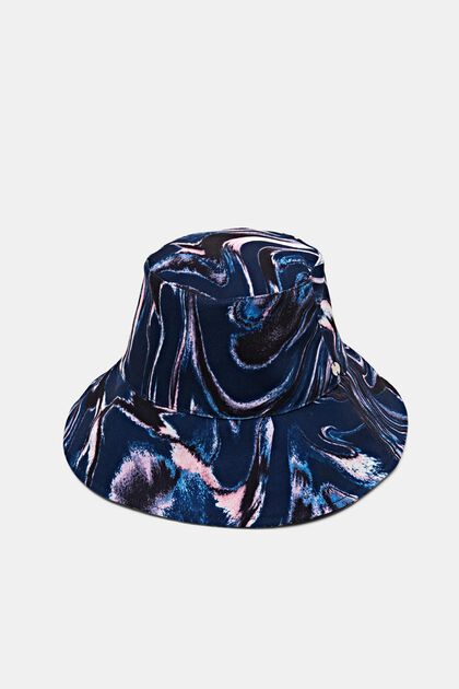 Bucket Hat im marmorierten Design, NAVY, overview