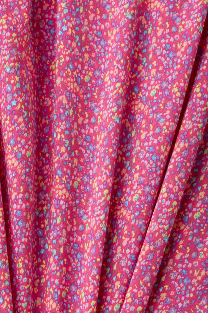 Florale Bluse mit V-Ausschnitt und Knöpfen, PINK FUCHSIA, detail image number 6