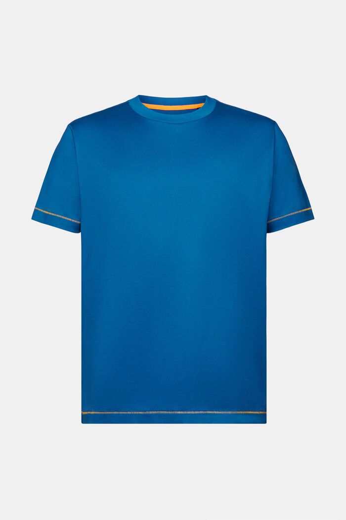 Rundhals-T-Shirt aus Jersey, 100 % Baumwolle, DARK BLUE, detail image number 5