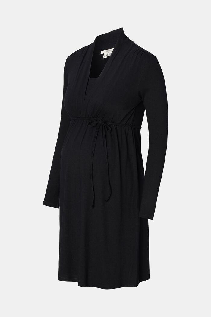 Jerseykleid mit langen Ärmeln, LENZING™ ECOVERO™, BLACK INK, detail image number 6