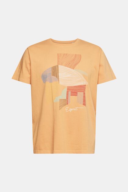 Jersey-T-Shirt mit Frontprint, PEACH, overview