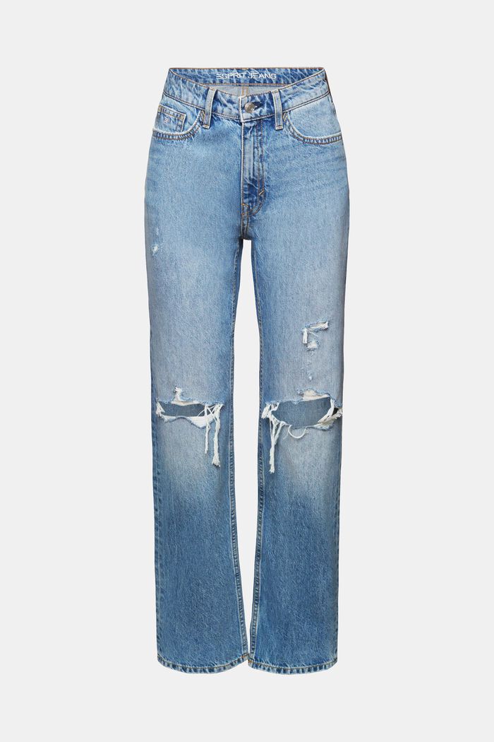 Gerade geschnittene Jeans in Retro-Optik, BLUE MEDIUM WASHED, detail image number 6