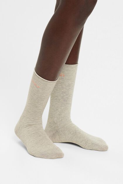 Doppelpack Socken mit Rollkanten, Bio-Baumwolle