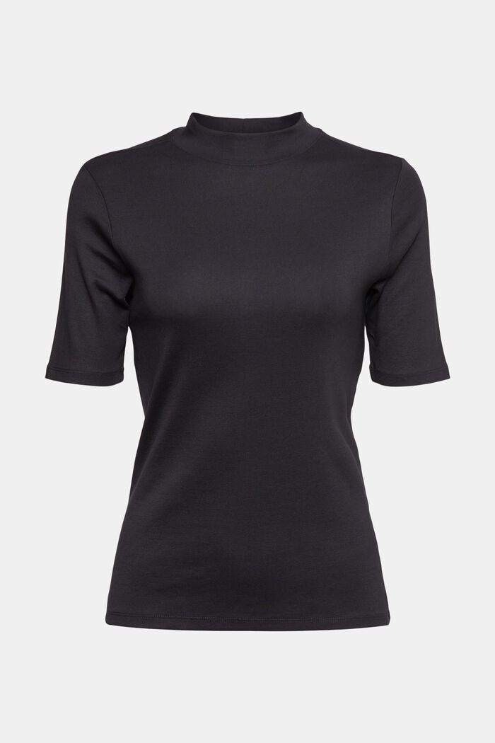 Stehkragen-T-Shirt, BLACK, detail image number 5