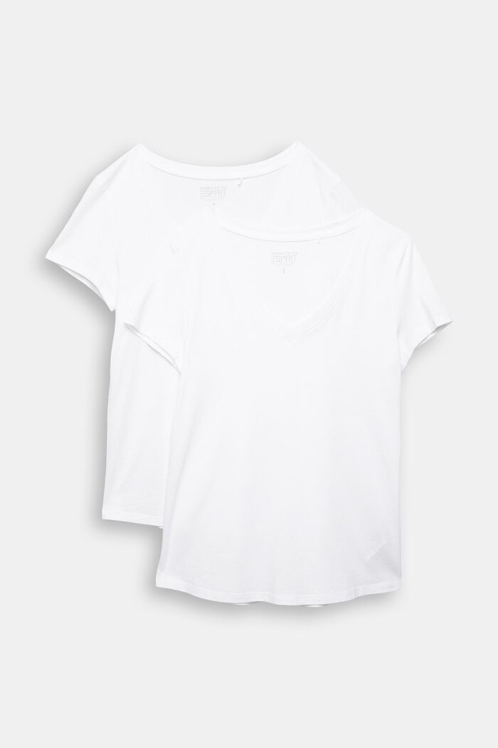 2er Pack T-Shirt aus Bio-Baumwoll-Mix, WHITE, detail image number 9