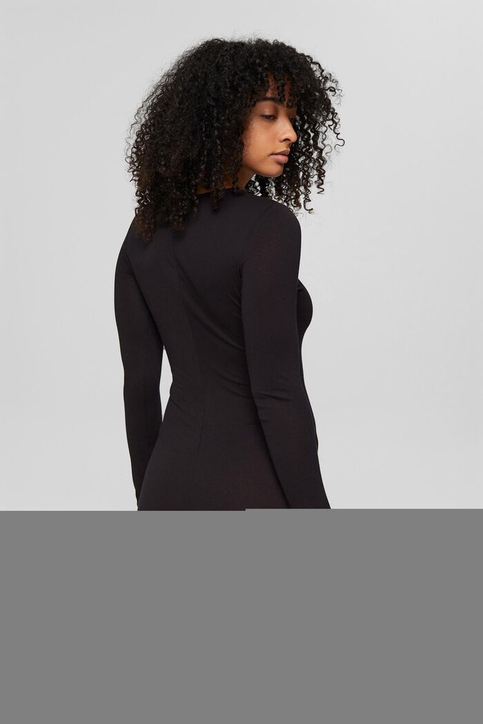 Kleid mit Volantsaum, LENZING™ ECOVERO™, BLACK, detail image number 2