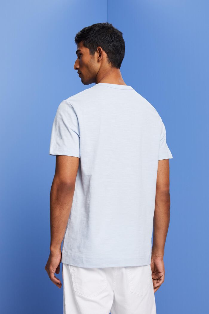 Jersey-T-Shirt mit Brust-Print, 100 % Baumwolle, PASTEL BLUE, detail image number 3