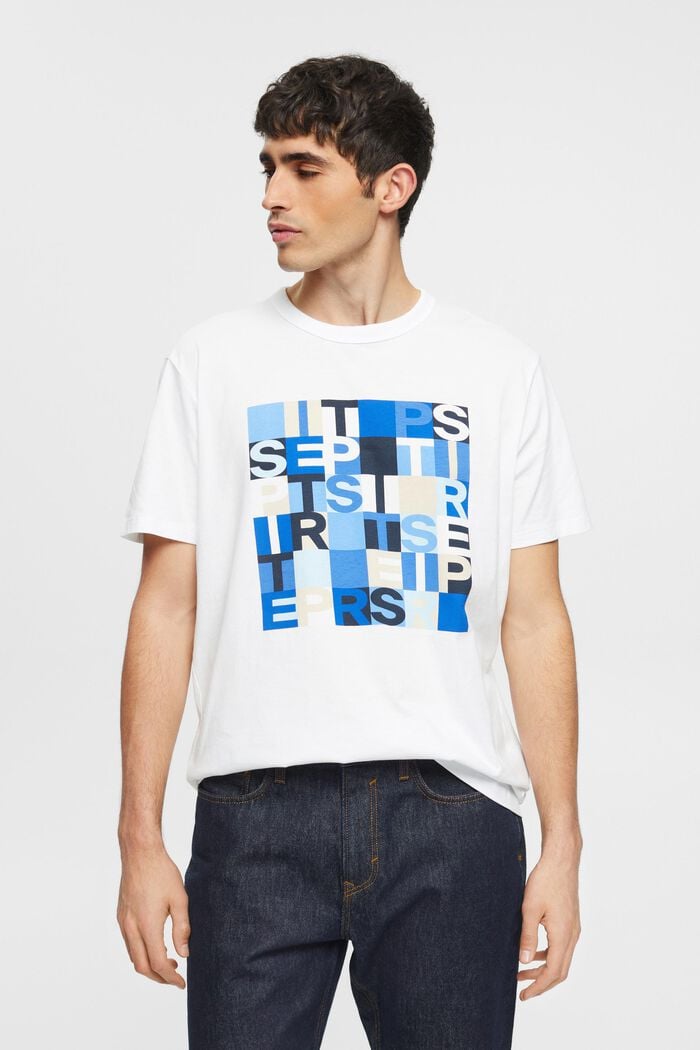 T-Shirt mit Logo-Print, Bio-Baumwolle, WHITE, detail image number 0