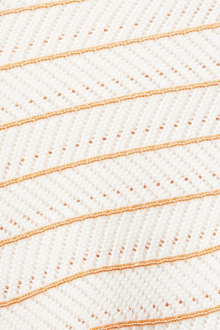 Gestreifter Pullover in Pointelle-Strick, HONEY YELLOW, detail image number 5