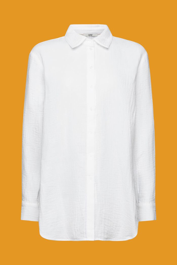Seersucker-Hemd aus Baumwolle, WHITE, detail image number 5