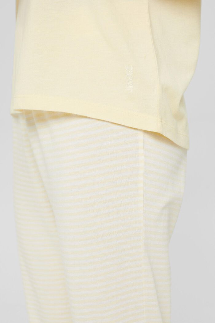 Samtiges Pyjama-Oberteil, 100% Bio-Baumwolle, PASTEL YELLOW, detail image number 3