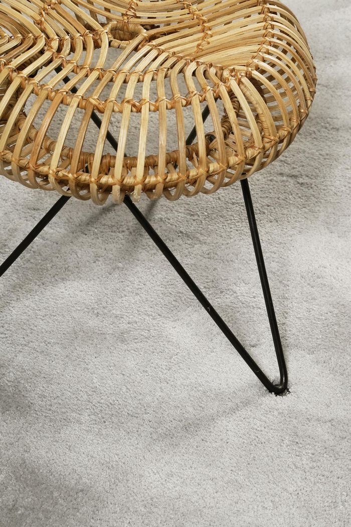 Hochflor-Teppich im unifarbenen Design, PEBBLE GREY, detail image number 1
