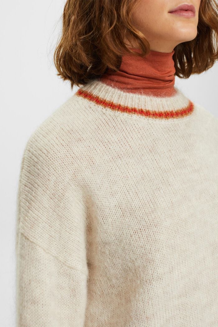 Wollmix-Pullover mit Mohair, NEW CREAM BEIGE, detail image number 2