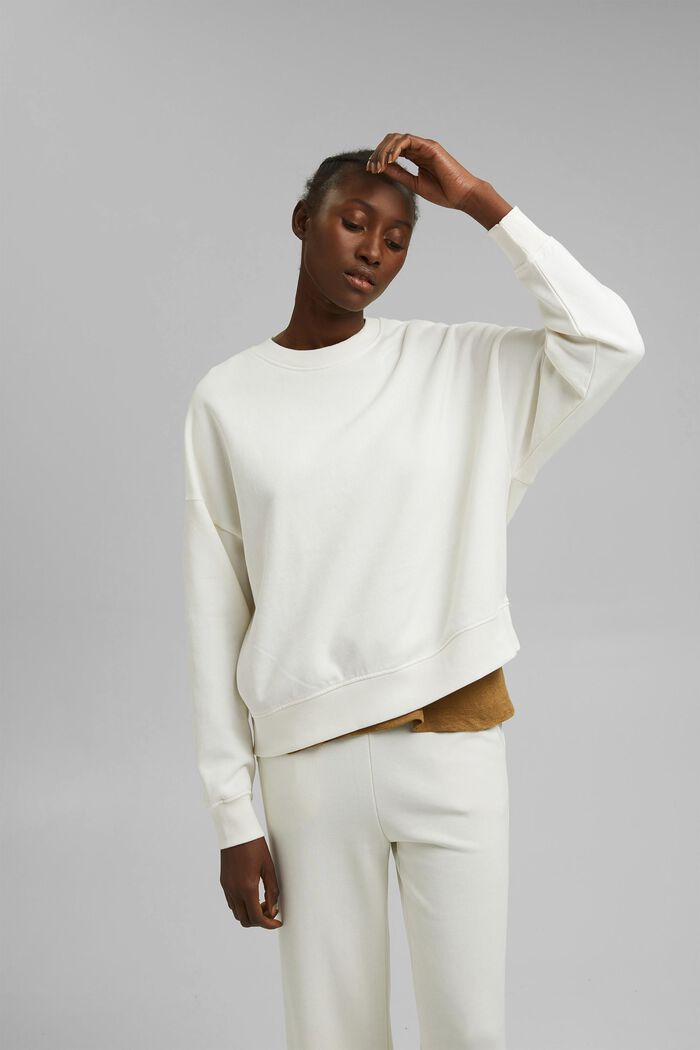 Sweatshirt aus 100% Bio-Baumwolle, OFF WHITE, detail image number 0
