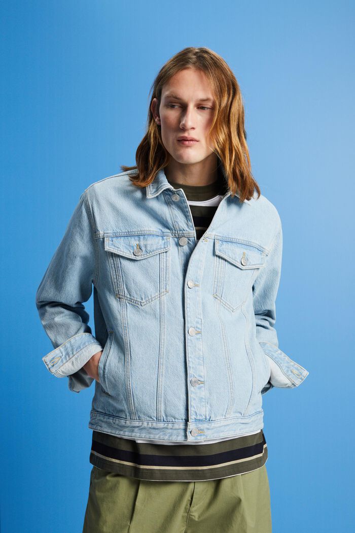 Jeansjacke aus nachhaltiger Baumwolle, BLUE BLEACHED, detail image number 0