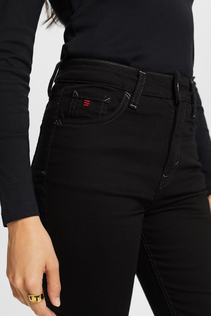 Retro-Jeans mit schmaler Passform und hohem Bund, BLACK RINSE, detail image number 2
