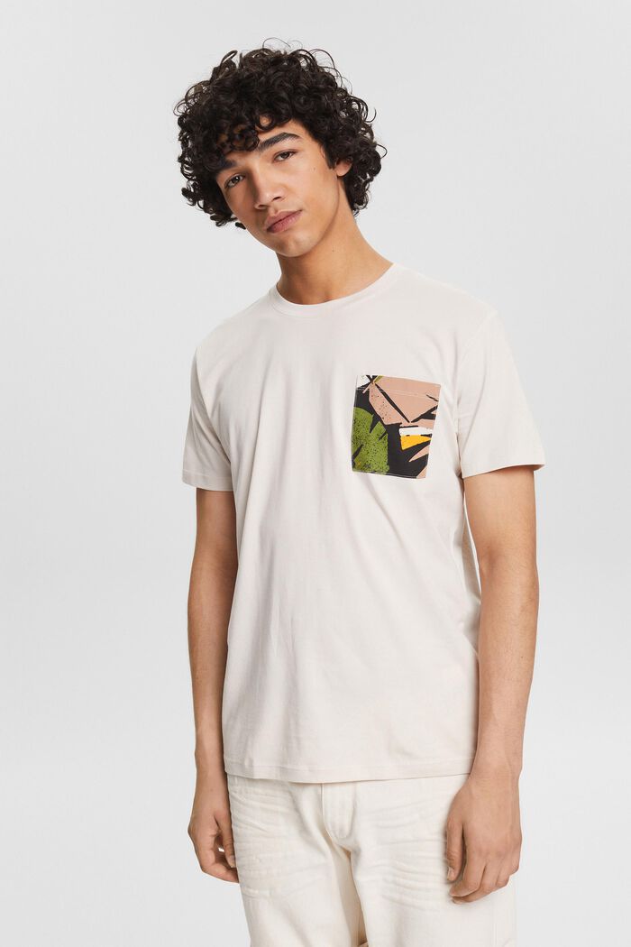 Men T-Shirts & Langarmshirts | T-Shirt mit gemusterter Tasche - GD09868