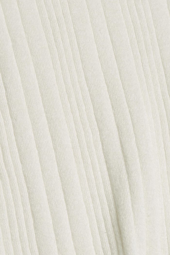 Mit Wolle: Kurzarm-Pullover mit Struktur, OFF WHITE, detail image number 4