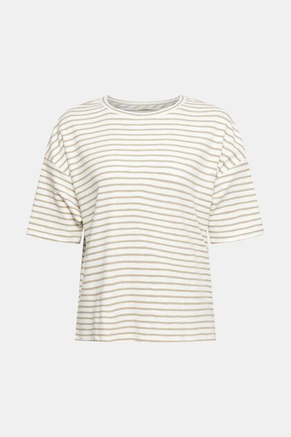 T-Shirt mit Streifenmuster, OFF WHITE, overview