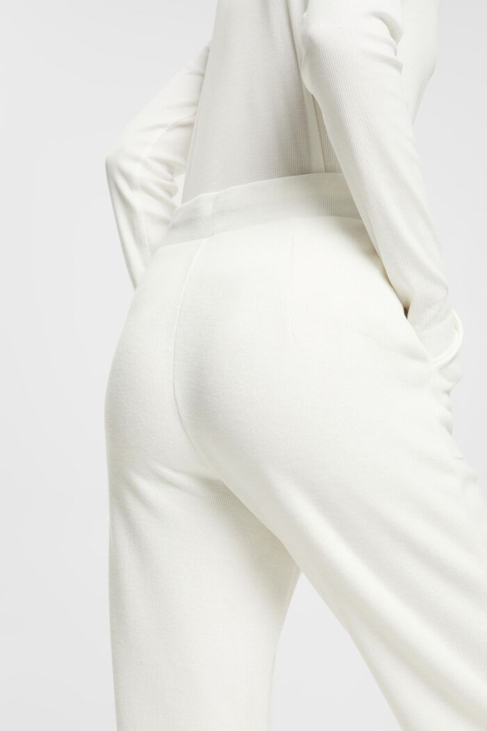 High-Rise-Pants im Jogger-Style in Strickqualität, OFF WHITE, detail image number 4