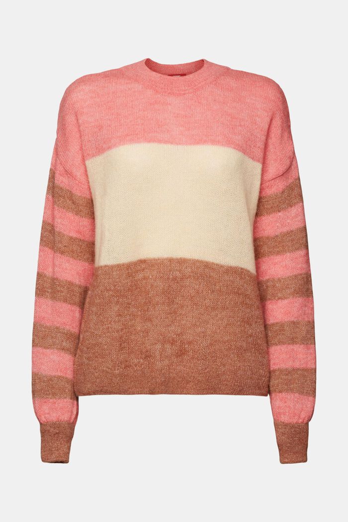Pullover im Colorblock-Design, Wollmix, CORAL RED, detail image number 6