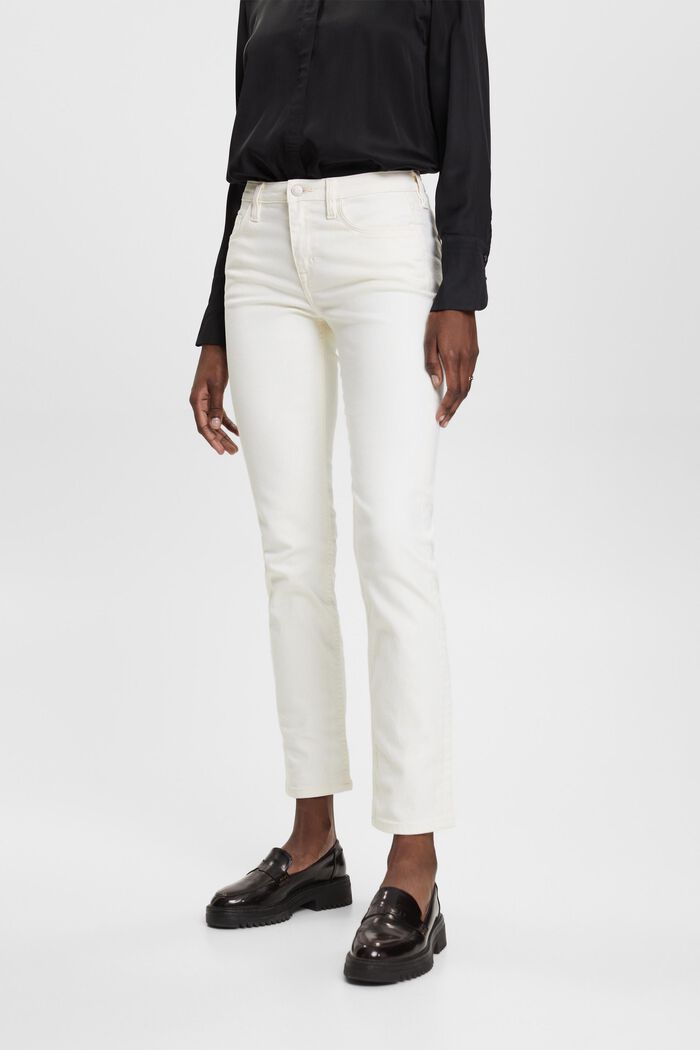 Mid-Rise-Jeans mit geradem Bein, OFF WHITE, detail image number 0