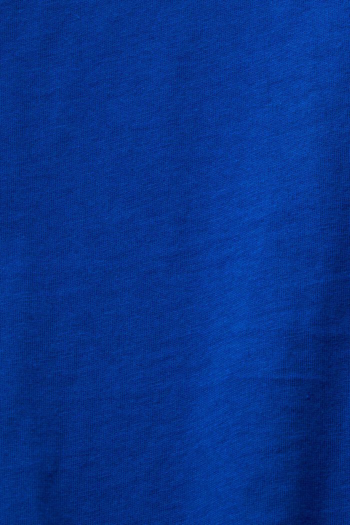Baumwoll-T-Shirt mit Rundhalsausschnitt, BRIGHT BLUE, detail image number 4