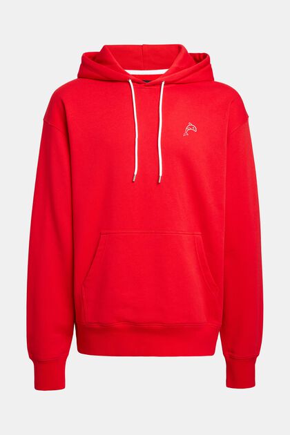 Color Dolphin Hoodie, ORANGE RED, overview