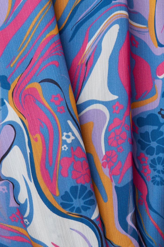 Chiffon-Kleid mit Muster, BLUE, detail image number 1