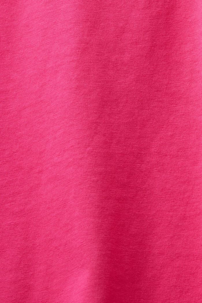 Baumwoll-T-Shirt mit Rundhalsausschnitt, PINK FUCHSIA, detail image number 4