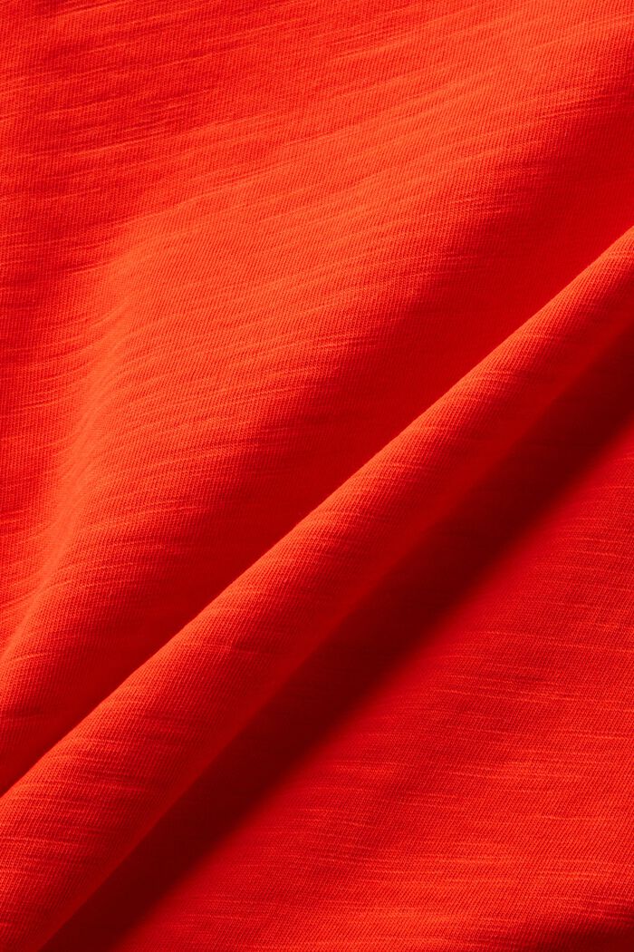 Jersey-T-Shirt mit V-Ausschnitt, RED, detail image number 4