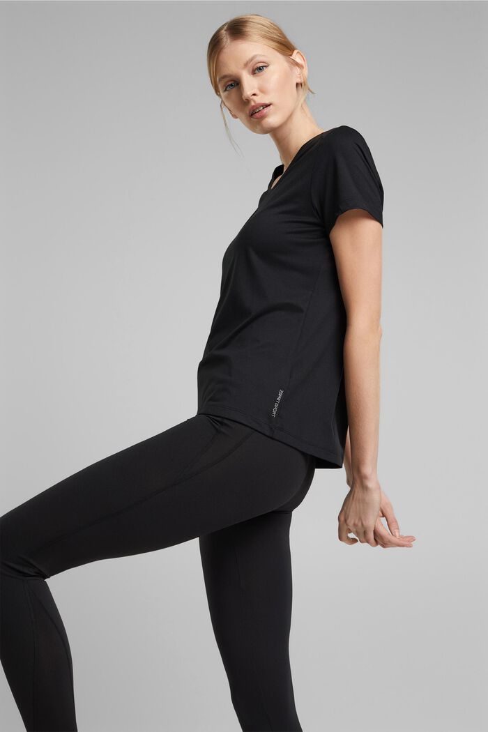 Recycelt: Active-T-Shirt mit E-DRY, BLACK, overview