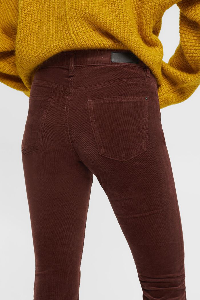 Mid-Rise-Cordhose, RUST BROWN, detail image number 4