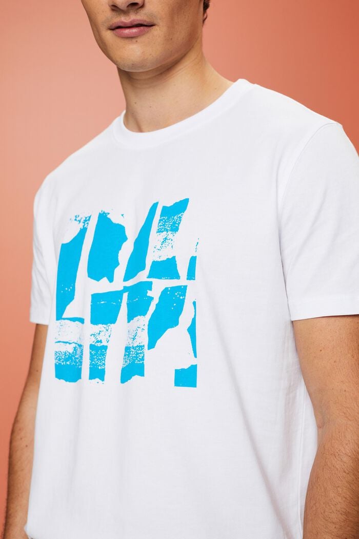 T-Shirt mit Frontprint, 100% Baumwolle, WHITE, detail image number 2