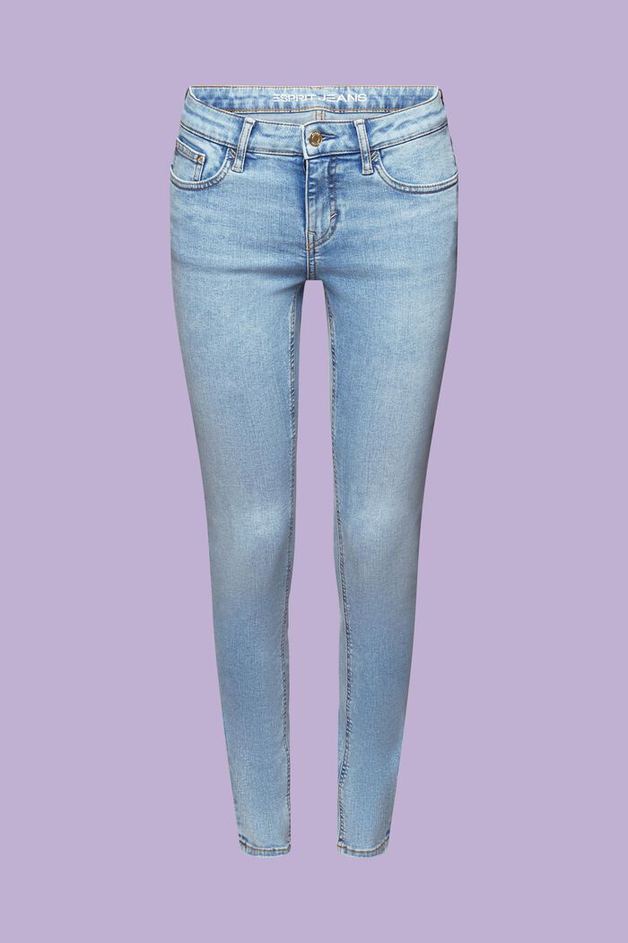 Skinny Jeans mit mittlerer Bundhöhe, BLUE LIGHT WASHED, detail image number 7