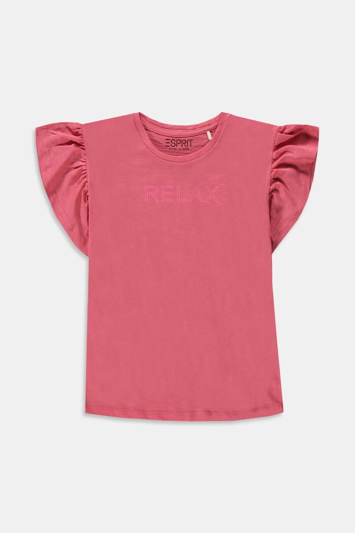 T-Shirt mit Print und Flügelärmeln, ORANGE RED, detail image number 0