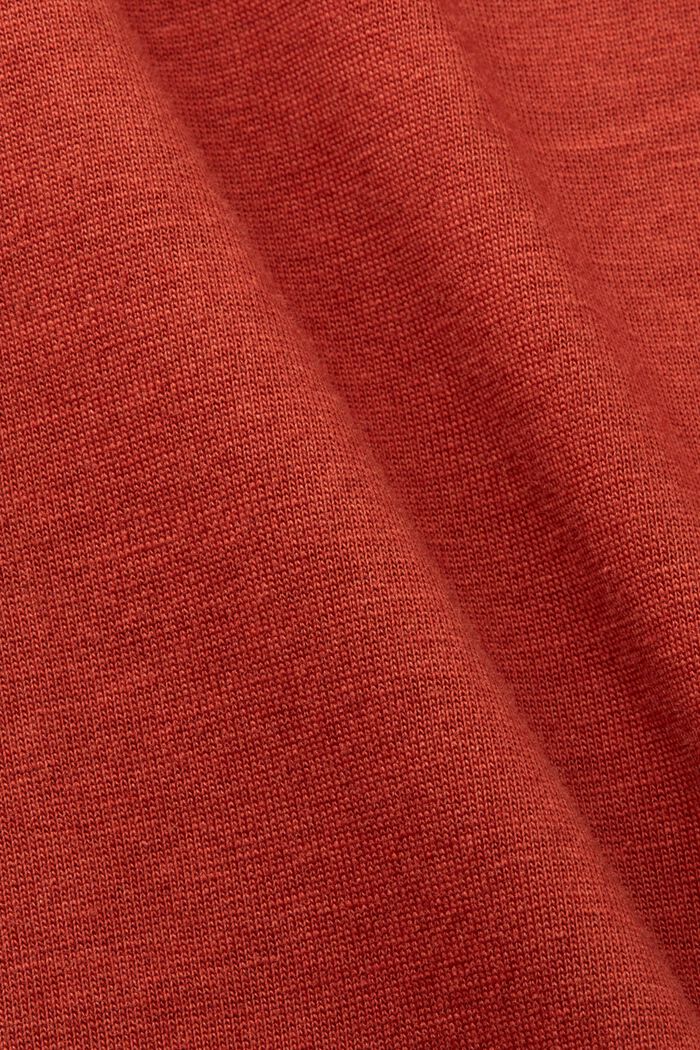Shirt mit Raffung, 100% Baumwolle, TERRACOTTA, detail image number 5