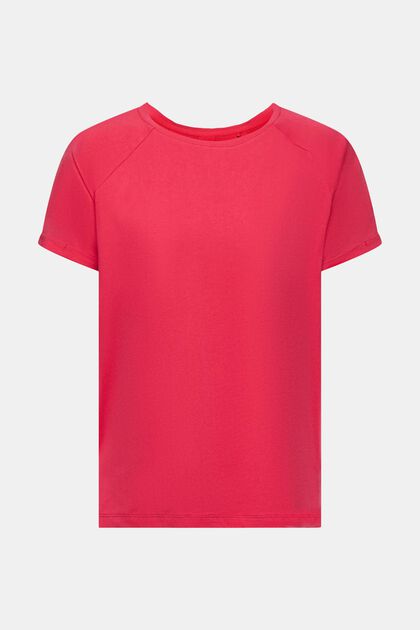 T-Shirt mit umgeschlagenen Ärmeln, CHERRY RED, overview