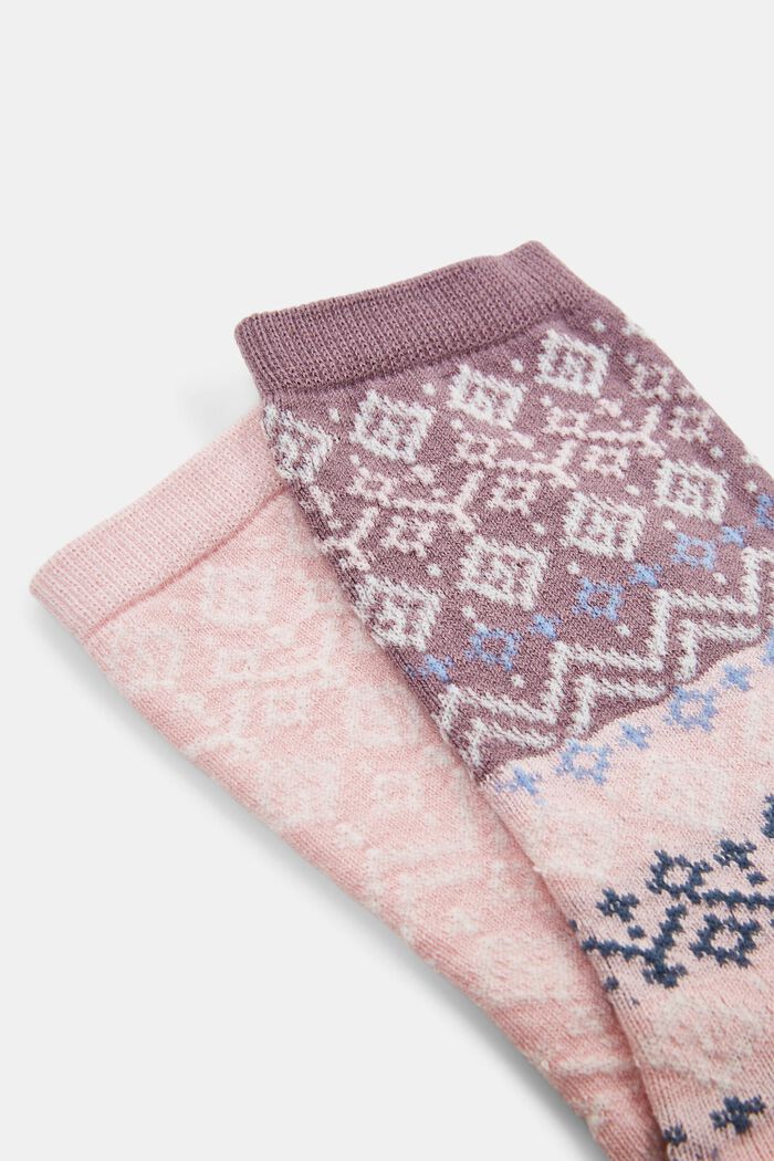 2er-Pack Norweger-Socken, Organic Cotton, ROSE, detail image number 1