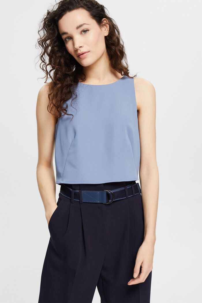 Recycelt: Cropped Top, GREY BLUE, detail image number 0